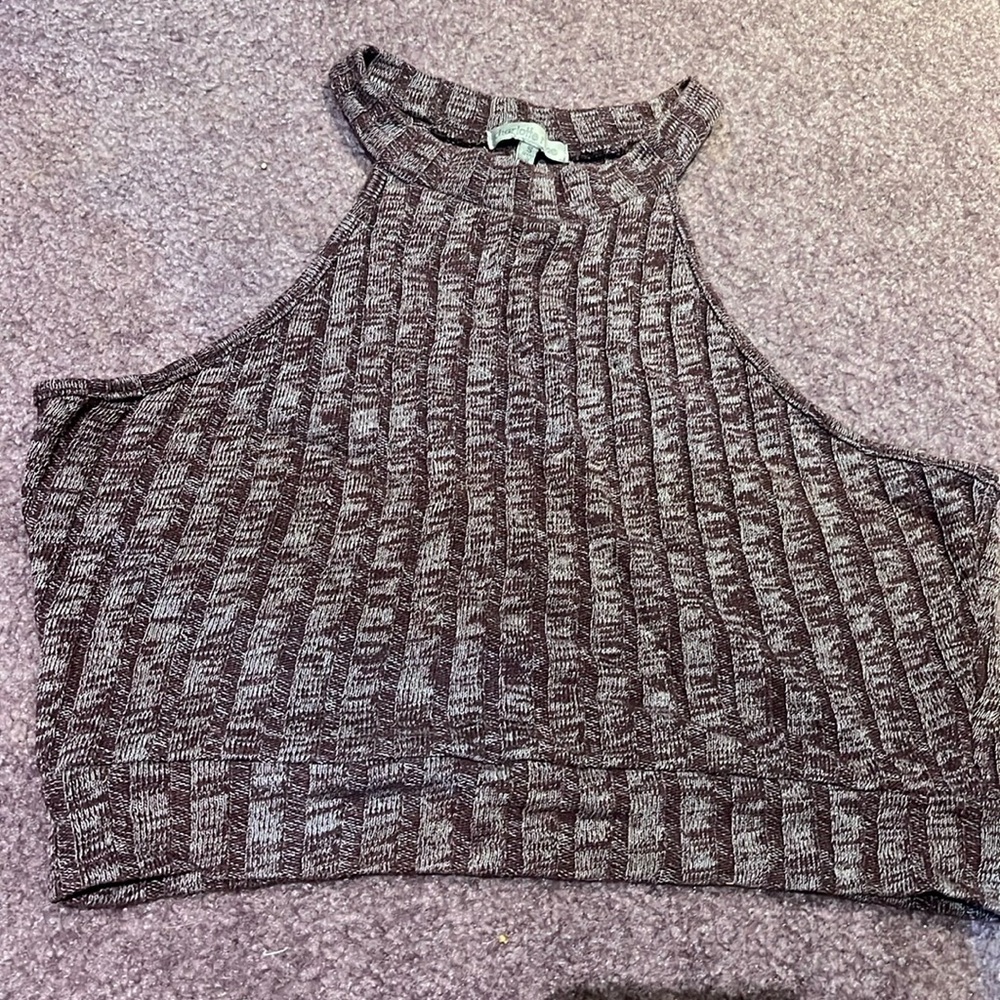 Maroon/purple halter neck top